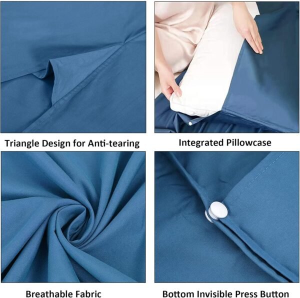 Sleeping Bag Liner, Lightweight Portable, Soft Travel and Camping Sheet, with Compact and Carry Bag, for Travel, Hotel - Image 2
