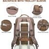 RDTGO Travel Backpack For Women, 40L Carry-On Backpack, Airline Approved Personal Item Bag, Waterproof Laptop Backpack with Large Duffel, Casual Daypack for Buisness Gym Weekend Hiking (Brown) - Image 6