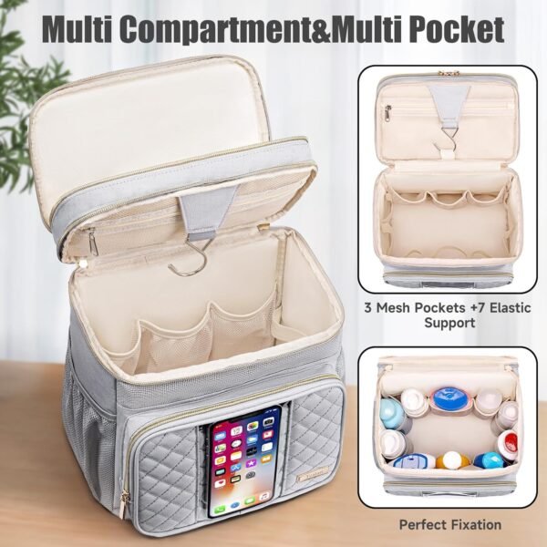 Large Toiletry Bag for Women Men,Bathroom Bag,Water Resistant Portable Shower Caddy for College Dorm,Hanging Toiletry Bags for Traveling,Gym Camping Cruise Ship Travel Essentials Shower Bag - Image 5