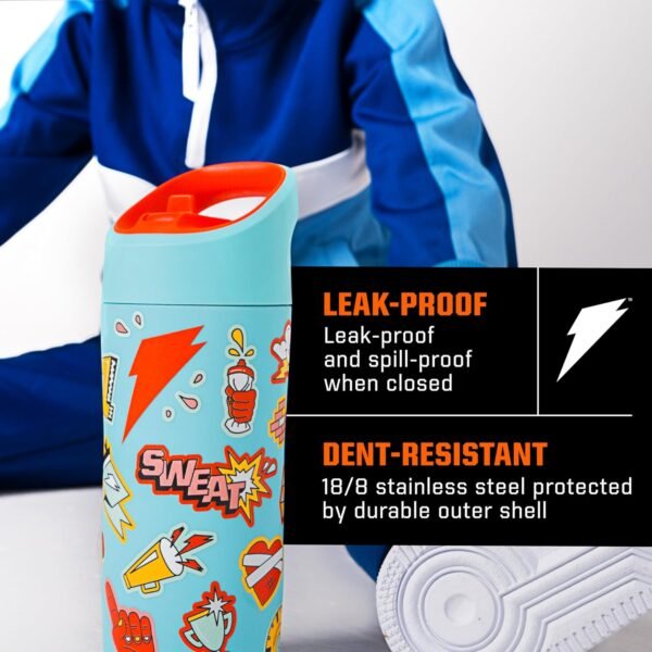 Gatorade Kids' Rookie Metal Water Bottle, 12oz, Stainless Steel Bottle, Double-Wall Insulation, Vacuum Insulated, Thermo Mug - Image 4