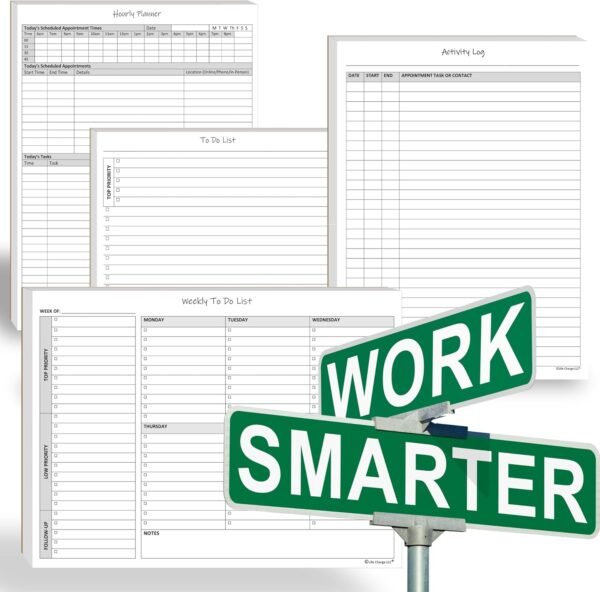 Weekly To Do List Notepad, 60 Page Task Planning Pad w/Daily Checklist, Priority Todo Checkbox & Notes. Desk Notebook to Organize Office 11 X 8.5 - Image 8