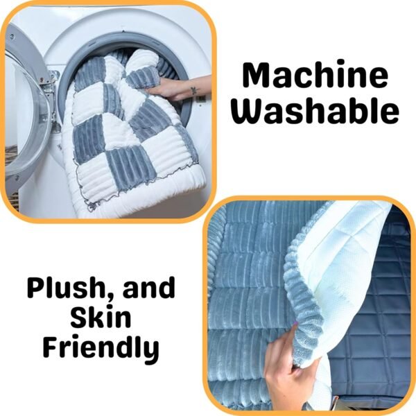 Deluxe Dog Bed Grey, Pad Topper, Pet Bed Mat, Non-Slip Bottom, Couch Cover Blanket, Dog Travel Bed, Custom Fit Cushion for Backseat Extenders, and Seat Covers - Image 6
