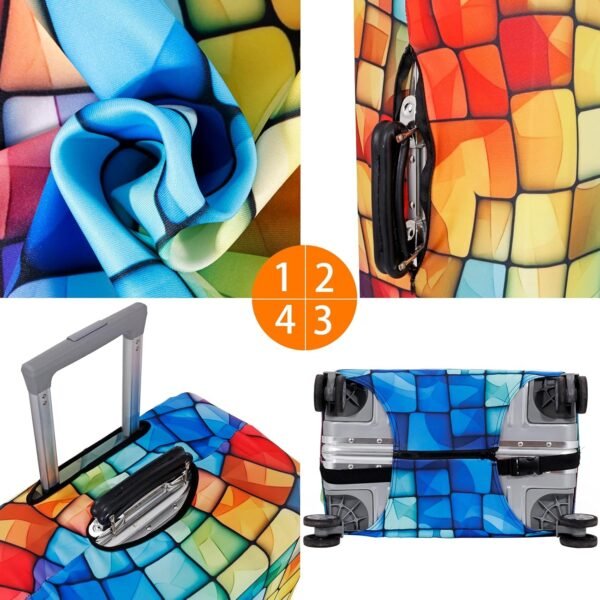 MosaiRudo Travel Luggage Covers For Suitcase Tsa Approved,Suitcase Cover Protector Fit 18-32 Inch Luggage Travel Accessories (T2481, S) - Image 3