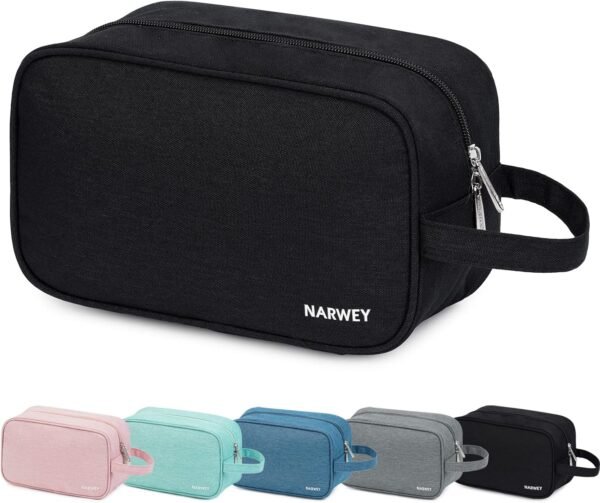 Narwey Travel Toiletry Bag for Women and Men Traveling Dopp Kit Makeup Bag Organizer Shaving Bag for Toiletries Accessories Cosmetics