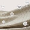 David's Home Cozy Waffle Weave Blanket Twin Size, Ultra Soft Breathable Lightweight Skin-Friendly Throw for Summer, Elegant Room Decor for Couch Bed Sofa Car Travel, Natural - Image 2