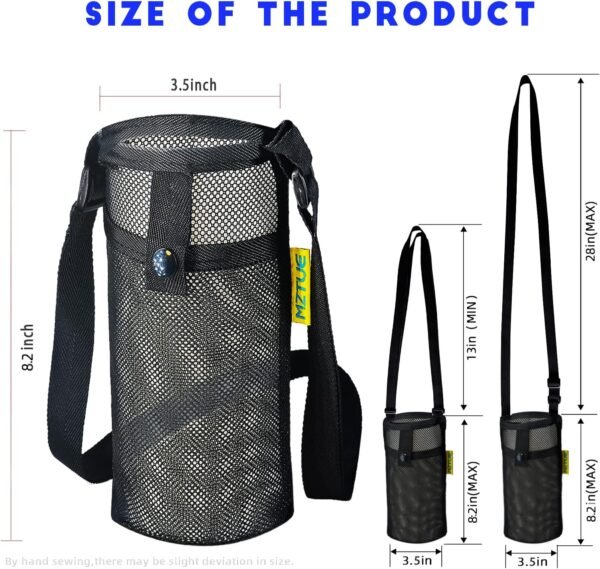 Water Bottle Holder with Strap, Premium Water Bottle Carrier with Strap Easy Clean, Light Water Bottle Carrier Bag, Water Bottle Holder with Pocket for Hiking, Walking, Travel - Image 6