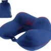 Inflatable Travel Neck Pillows for Airplanes, Long Flight Must Haves for Sleeping to Avoid Neck and Shoulder Pain, Comfortably Support Head and Neck for Flight, Car, Bus and Office (Blue)