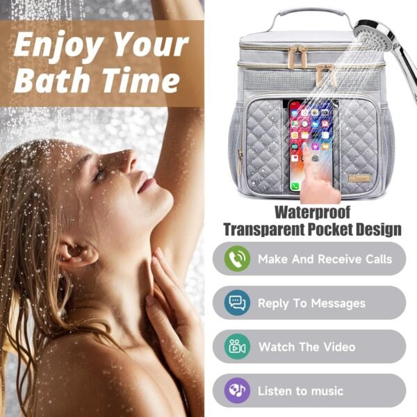 Large Toiletry Bag for Women Men,Bathroom Bag,Water Resistant Portable Shower Caddy for College Dorm,Hanging Toiletry Bags for Traveling,Gym Camping Cruise Ship Travel Essentials Shower Bag - Image 3