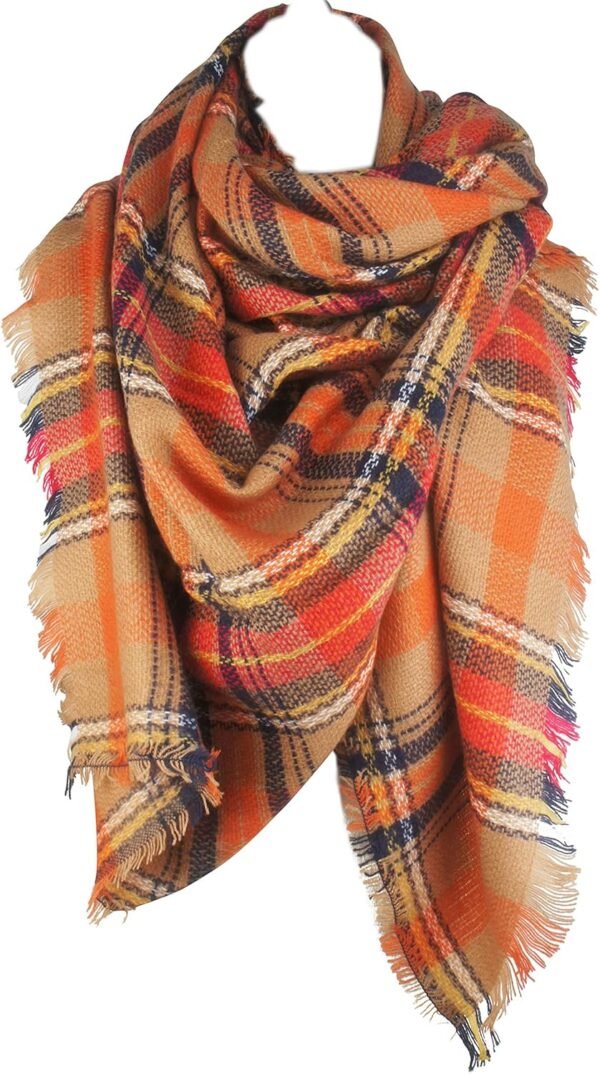 Women's Fall Winter Scarf Classic Tassel Plaid Tartan Warm Soft Chunky Large Blanket Wrap Shawl Scarves