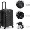 Kenneth Cole REACTION Diamond Tower Collection Lightweight Hardside Expandable 8-Wheel Spinner Travel Luggage, Black, 2-Piece Bundle (Carry On + Backpack) - Image 5