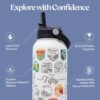 Official Fifty States Bucket List Travel Water Bottle with Waterproof Stickers and Straw | Cream 32 oz Engraved | Insulated Stainless Steel Vacuum Sealed | Leak Proof - Image 4