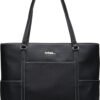 Classic Laptop Leather Tote Bag for 15 15.6 inch Notebook Computers Travel Carrying Bag with Smart Trolley Strap Design