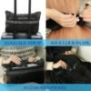 Travel Blanket and Pillow Set - Portable Inflatable Travel Neck Pillow and Premium Soft Airplane Blanket with Built-in Soft Bag, Neck Snaps, Zippered Pouch, and Hand Luggage Belt, 70" x 40" (Black) - Image 3