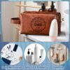 Travel Toiletry Bag for Man PU Leather Toiletry Bag with Gift Box Men Travel Essential Makeup Bag Toiletry Bathroom Travel Accessories Dopp Kit for Dad Birthday Gift Christmas New Year Gift - Image 5