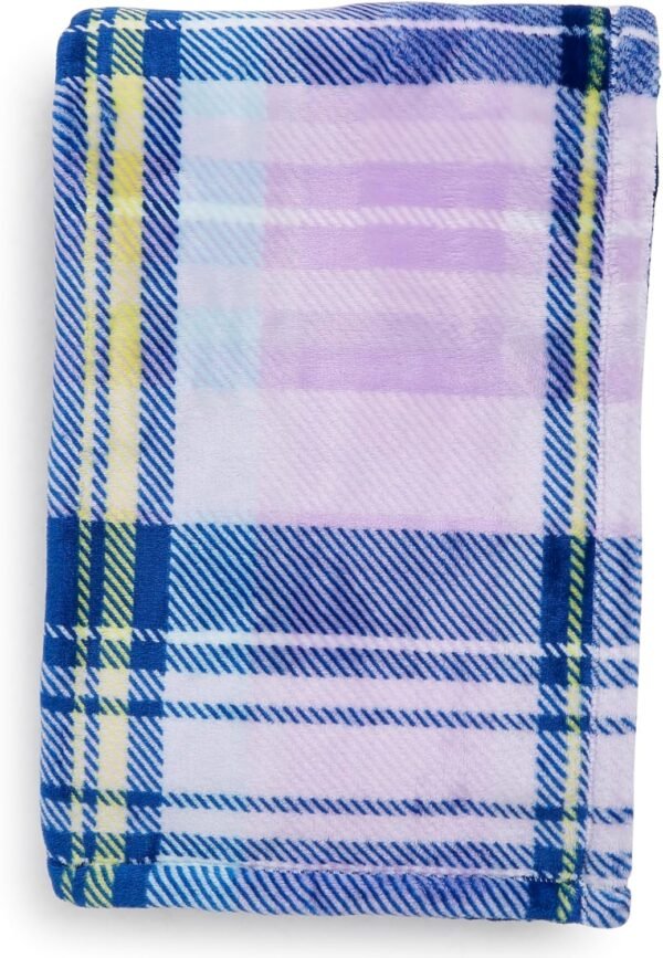 Vera Bradley Women's Fleece Plush Throw Blanket, Amethyst Plaid, 80 X 50 - Image 3