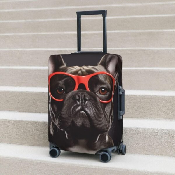 Kururi French Bulldog Print Suitcase Cover Personalized Travel Luggage Cover Trolley Case Cover Travel Luggage Protector Cover Suitable For Travel Business Trip Small - Image 8