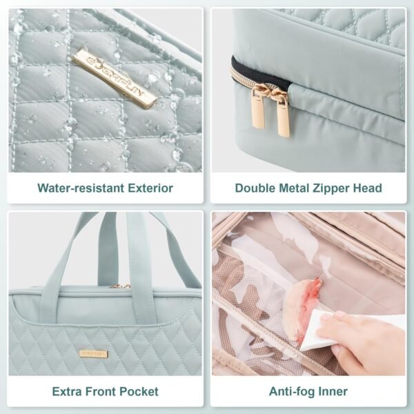 Everfun Hanging Travel Toiletry Bag for Women Traveling With Leakproof Compartment Makeup Cosmetic Organizer Dopp Kit Travel Accessories Essentials Must Have - Image 2