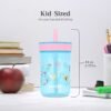 Contigo Leighton Kids Plastic Water Bottles, Spill-Proof Tumblers with Straw, Dishwasher Safe, 14oz 2-Pack in Blue Raspberry/Butterflies & Azalea/Llamas Themes - Ideal for Toddlers and Older Kids - Image 4