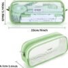 KALIDI Grid Mesh Pencil Case Large Capacity Pencil Case Big Pencil Pouch With Zipper Simple Stationery Bag Aesthetic Pen Bag for School Teen Girl Boy Multi-Purpose bag for office Men Women - Image 3