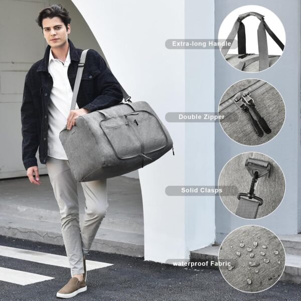 Dimayar 65L/85L/115L Travel Duffle Bag for Men,Foldable Travel Duffel Bag with Shoes Compartment Overnight Bag for Men Women - Image 2
