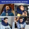 Inflatable Travel Pillow, H-Shape Inflatable Neck Pillow for Traveling on Plane, Washable Cover Travel Pillow Inflatable Airplane Pillow for Neck Support, Blow up Neck Pillows for Air Travel - Image 4