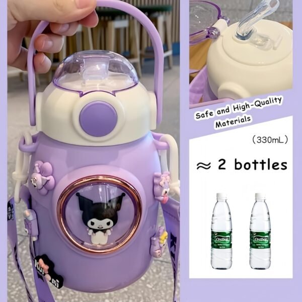 Generic Cute Thermos Mug Kawaii Water Bottle Stainless Steel Vacuum Insulated Bottle for Hot or Cold Drinks Adorable Travel Mug (Purple) - Image 5