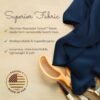 Happyluxe Travel Pillow, Airplane Pillow for Men and Women, Machine Washable, Breathable, Softer Than Cotton, 17" x 13", Made in The USA - Navy Blue - Image 3