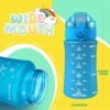 OLDLEY Kids Water Bottle for School, 12 oz (2 lids) BPA-Free Reusable Leak-proof Durable Tritan Plastic Water Bottles with Straw & Chug Lids, Anti-dust Spout Cover (Blue) - Image 5