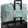Vera Bradley Women's Cotton Weekender Travel Bag, Sunlit Garden Sage - Recycled Cotton, One Size - Image 4