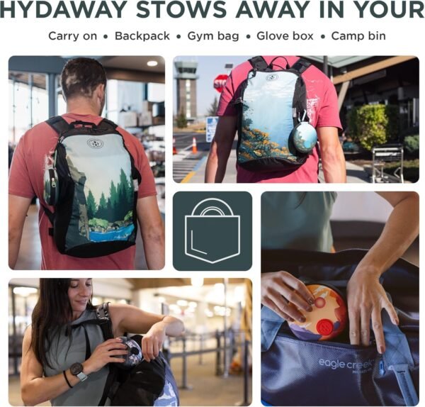 HYDAWAY Collapsible Water Bottle Travel Case - Store & Protect Bottles, Bowls & Folding Cups I Travel, Camping, Hiking & Festival Essentials, TSA Mini Accessory Bag for Air Travel with Carabiner Clip - Image 6