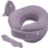 Travel Neck Pillow, Adjustable Size, Memory Foam Fill, Comfortable and Portable for Airplane Traveling Sleeping