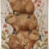 Brown Flannel Blanket with Capybara Design Soft and Cozy Perfect for Kids and Adults Ideal for Home Travel and Outdoor Use 50x60 Inches