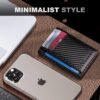Travelambo Front Pocket Minimalist Leather Slim Wallet RFID Blocking Carbon Fiber Texture - Image 7