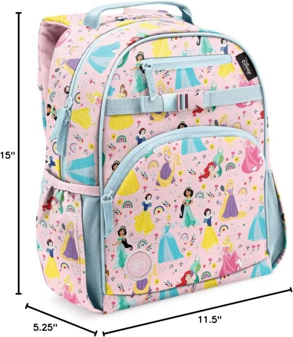 Simple Modern Medium Disney Toddler Backpack for School Girls and Boys | Kindergarten Elementary Kids Backpack | Fletcher Collection | Kids - 15" tall | Princess Rainbows - Image 7