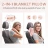 Tirrinia Travel Blanket Pillow Airplane Flight Essentials Car Pillow Traveling Accessories Gift in Portable Compact Pack for Camping Office Home 65×40 - Image 3