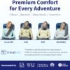 TRAVELREST Nest Memory Foam Travel Pillow & Neck Pillow - Advanced Neck Support for Long Flights - Patented Design for Optimal Relaxation - Long Travel - Unmatched Sleep - Washable Cover - Gray - Image 5