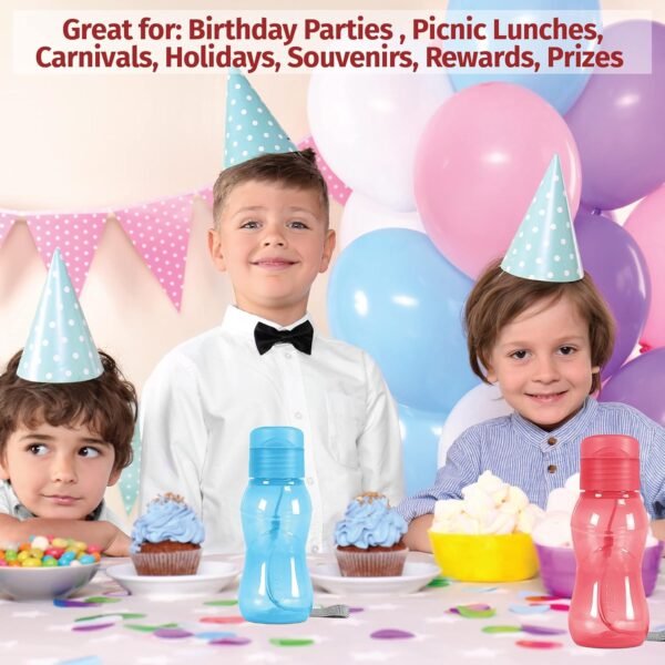 MILTON 16 pack 6 oz Kids Water Bottle for School Leak Free Flip Lid- Portable Small Sports Water Bottle for Adults Carry Strap Party Favors for Kids Treats Prizes Gifts Goodie Bag Stuffers Bulk Pack - Image 2