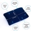 Cushie Pillows Travel Microbead Squishy Pillow for Neck Pain - 13.5 x 10 inches Rectangle - Navy Blue - Image 2