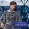 Travelrest 4-in-1 Premier Class Travel Blanket with Zipped Pocket - Soft & Luxurious - Also Use As Lumbar Support or Neck Pillow (Includes Stuff Sack) - Image 6