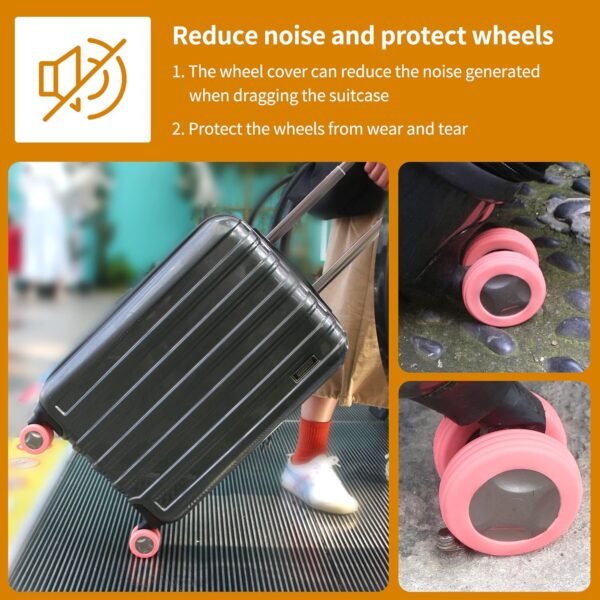 9Pack Luggage Suitcase Wheels Cover Carry on Luggage Wheels Cover for most 8-spinner Wheels Luggage Sets - Image 2