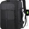 Travel Backpack for Men Business Computer Large Backpack Suitcase for Travel with USB Charging Port, Work Laptop Bookbag for Women Office College School Bag, Black