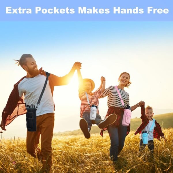 Water Bottle Holder with Strap for Hydroflask 32oz 40oz Insulated Water Bottle, Carrier Sling Bag with Phone Pocket Water Bottle Sleeve for Men Women Hiking Camping Travelling - Image 7
