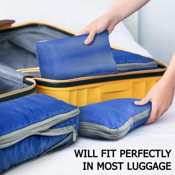 Storage Master Compression Packing Cubes Travel Accessories Packing Organizers Compression Bags for Travel, Travel Essentials Compression Cubes for Luggage Suitcases (Blue) - Image 6