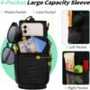 32/40/64/87/128 oz Water Bottle Carrier Bag, Neoprene Water Bottle Sleeve with 4 Pocket, Sport Water Holder with Paracord Handle and Shoulder Strap for Walking Hiking Camping Gym - Image 2