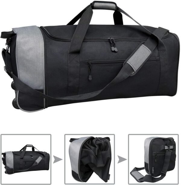 Travelers Club 32-inch Collapsible Expandble Travel Rolling Duffel Bag - Image 3