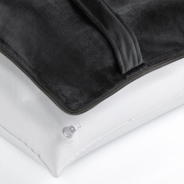 Lewis N. Clark Ultimate Comfort Set + Portable Travel Kit for Airplane, Includes Inflatable Pillow + Zippered Carrying Case, Cozy Fleece Blanket, Eye Mask for Sleeping & Foam Ear Plugs, Black - Image 4