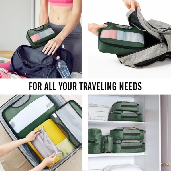 Veken 8 Set Packing Cubes for Suitcases, Travel Bag Organizers for Carry on Luggage, Suitcase Organizer Bags Set for Travel Essentials Travel Accessories in 4 Sizes(Extra Large, Large, Medium, Small) - Image 7