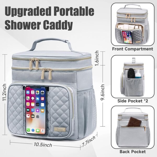 Large Toiletry Bag for Women Men,Bathroom Bag,Water Resistant Portable Shower Caddy for College Dorm,Hanging Toiletry Bags for Traveling,Gym Camping Cruise Ship Travel Essentials Shower Bag - Image 4
