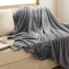 Bedsure Fleece Blankets Twin Size Grey - 300GSM Lightweight Plush Fuzzy Cozy Soft Twin Blanket for Bed, Sofa, Couch, Travel, Camping, 60x80 inches