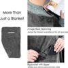 Tirrinia Travel Blanket Airplane Office Poncho 4 in 1 Premium Cozy Fleece Portable Poncho Blankets with Built-in Bag, Pocket - Image 6